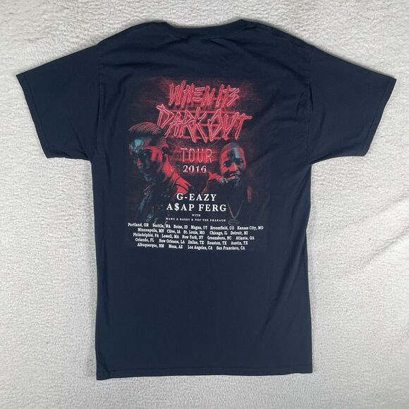 G Eazy Tour Shirt 2016 Mens Medium Black Graphic Tee A$AP Ferg Short Sleeve - Picture 9 of 11